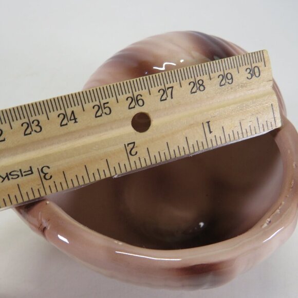 Ceramic Sea Shell Dish - Planter Brown Striped Conch Shell - Picture 8 of 12